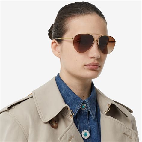 burberry vintage check flat top sunglasses face|Vintage Check Detail Pilot Sunglasses in Light brown .